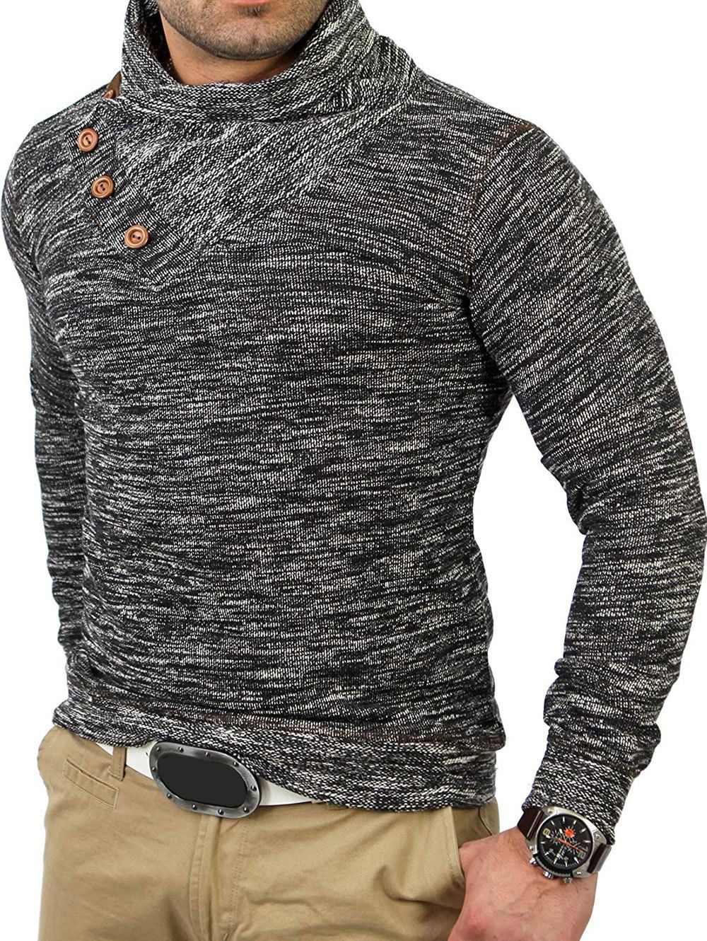 

Button Decoration Casual Hoodie, Dark slate grey