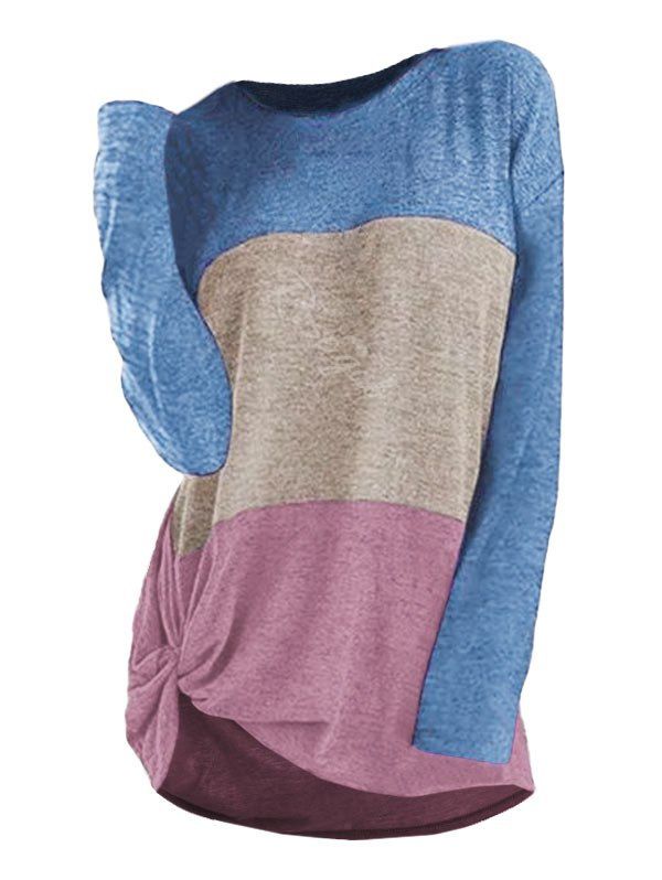 

Plus Size Colorblock Twisted Longline T-shirt, Multi