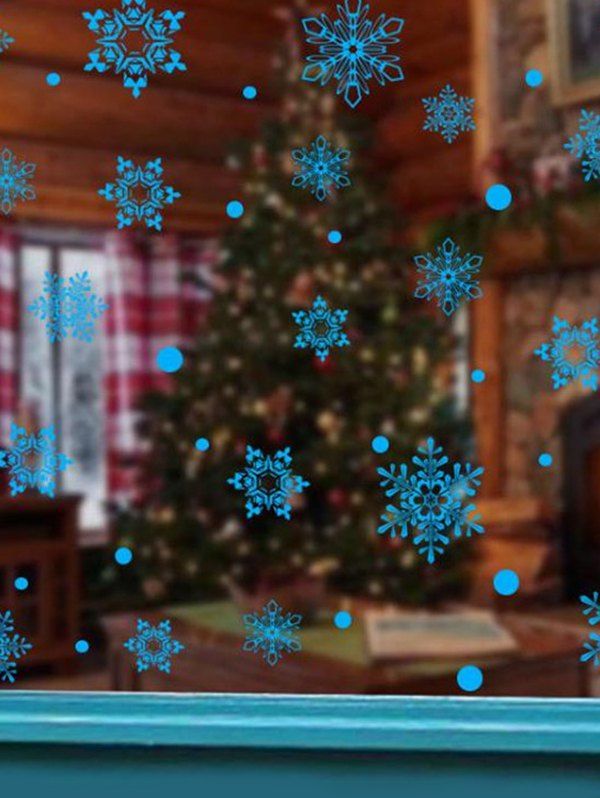 

Christmas Snowflake Decorative Wall Art Stickers, Blue