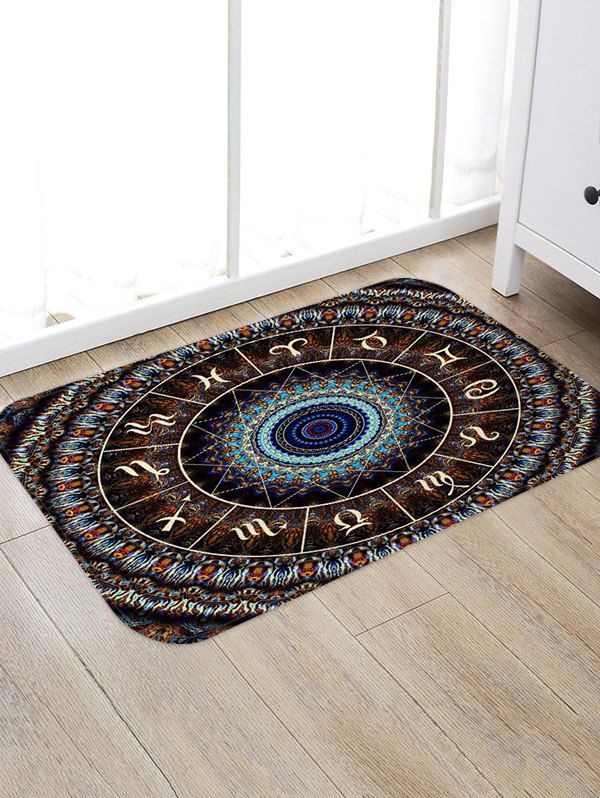 

Zodiac Trippy Pattern Water Absorption Area Rug, Multi-a