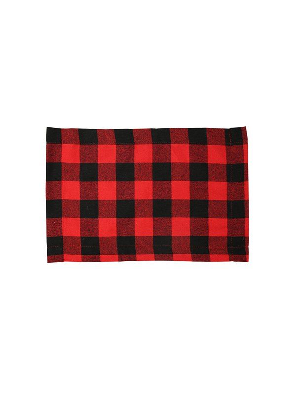 

1PC Christmas Plaid Pattern Placemat, Red