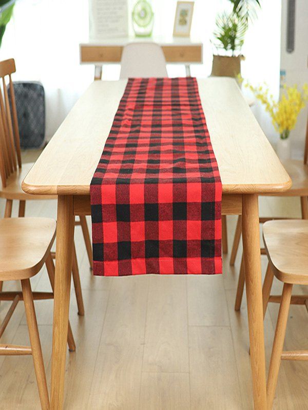 

Christmas Plaid Decoration Table Cloth, Red