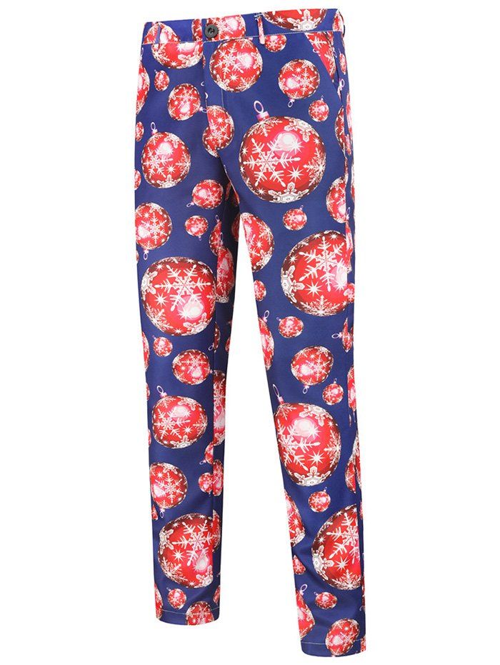 

Christmas Snowflake Pattern Chino Pants, Blue