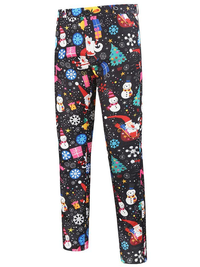 

Christmas Tree Snowman Pattern Chino Pants, Multi