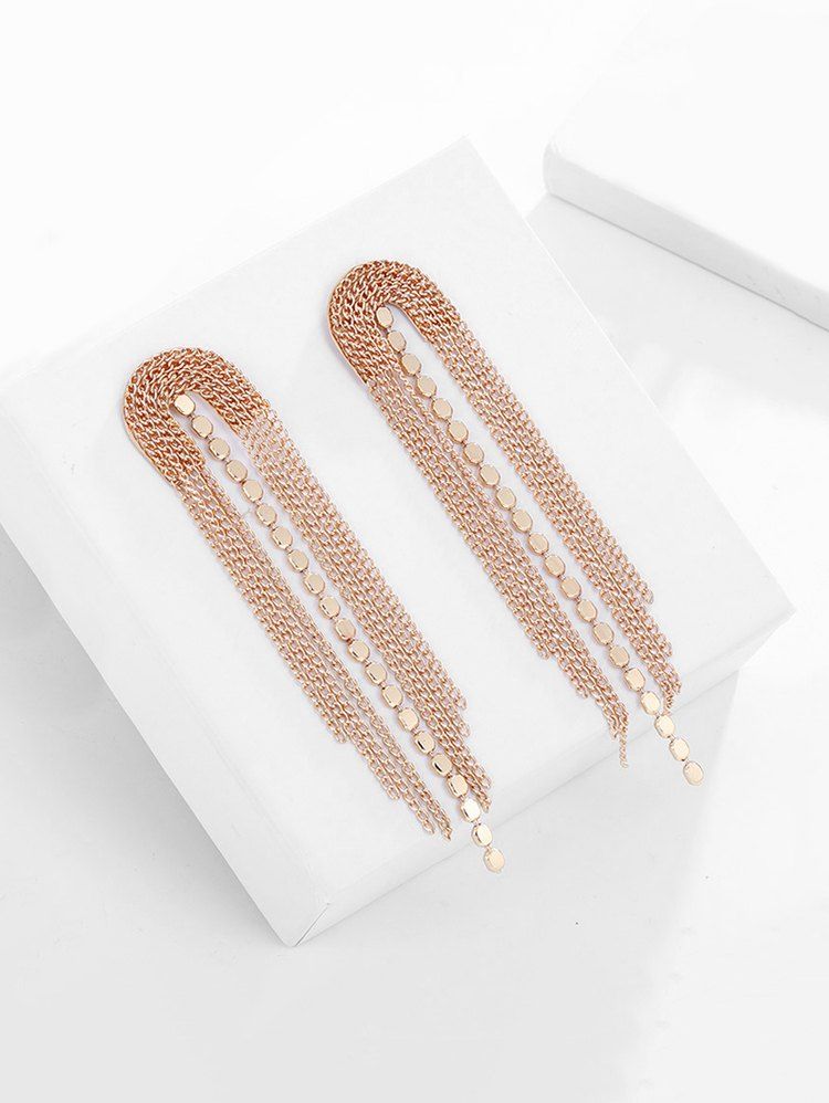 

Metallic Tassel Earrings, Gold