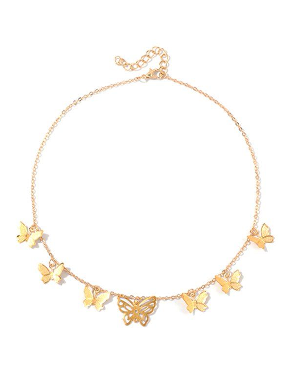 

Metallic Hollowed Butterfly Necklace, Gold