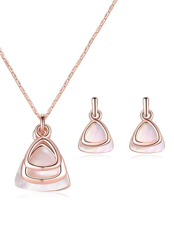 

Triangle Hollow Wedding Jewelry Set, Rose gold