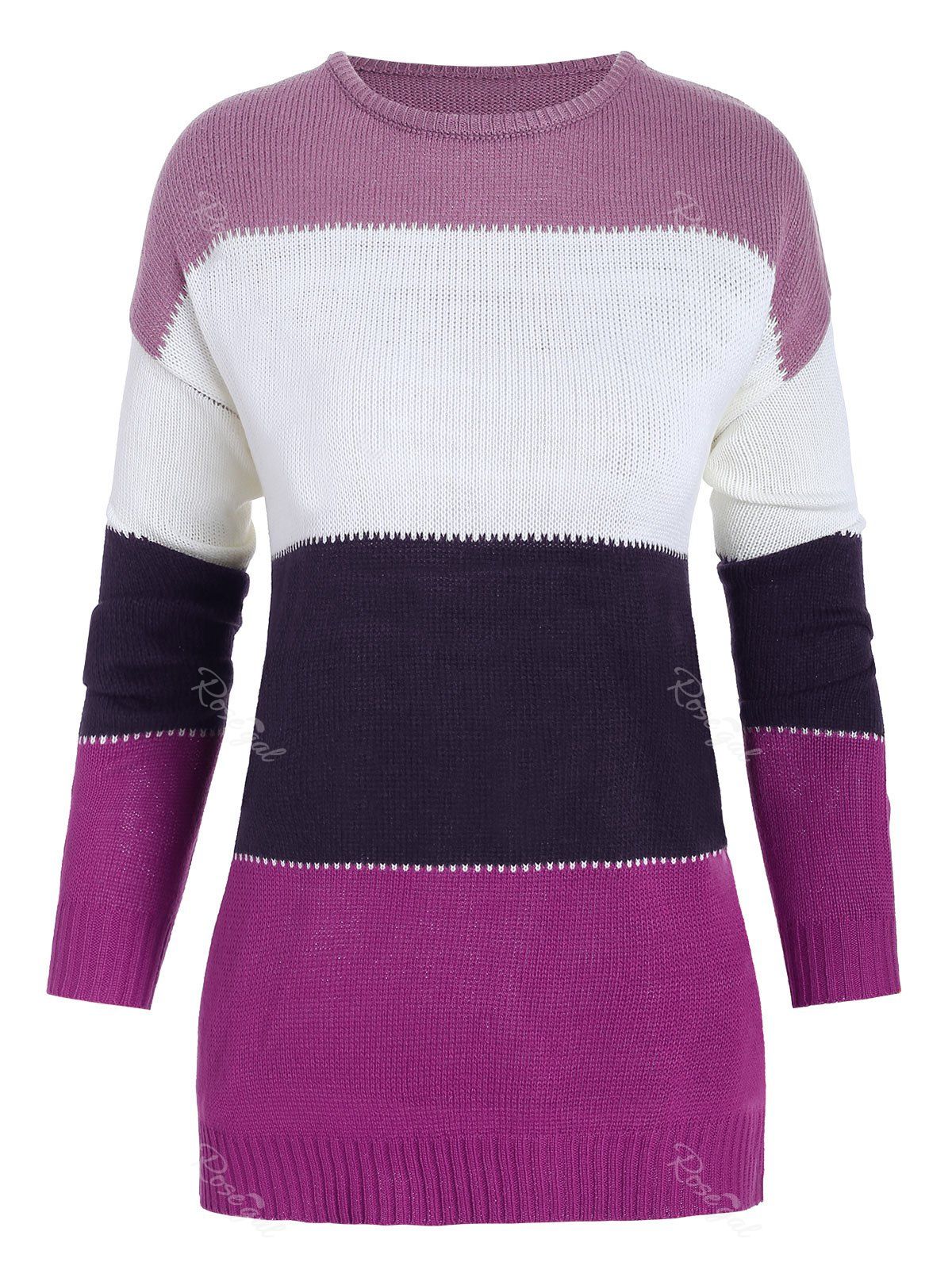 

Plus Size Colorblock Sweater, Multi-b