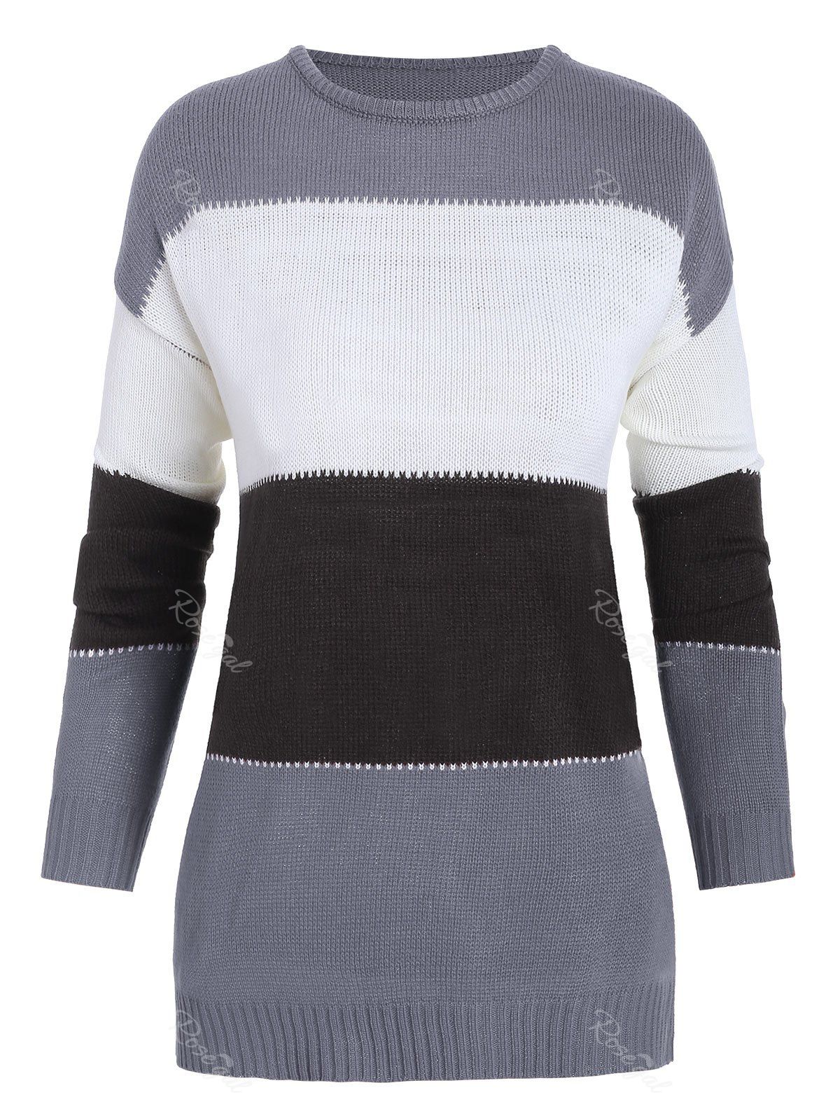 

Plus Size Colorblock Sweater, Multi-d