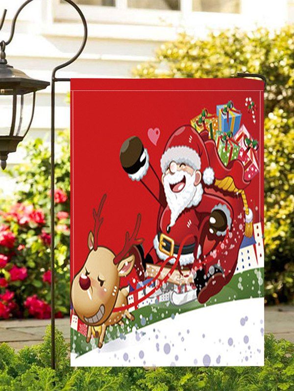

Father Christmas Gift Double Side Decoration Flag, Ruby red