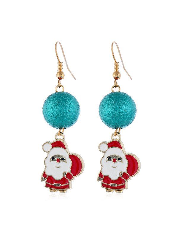 

Christmas Santa Claus Ball Drop Earrings, Gold