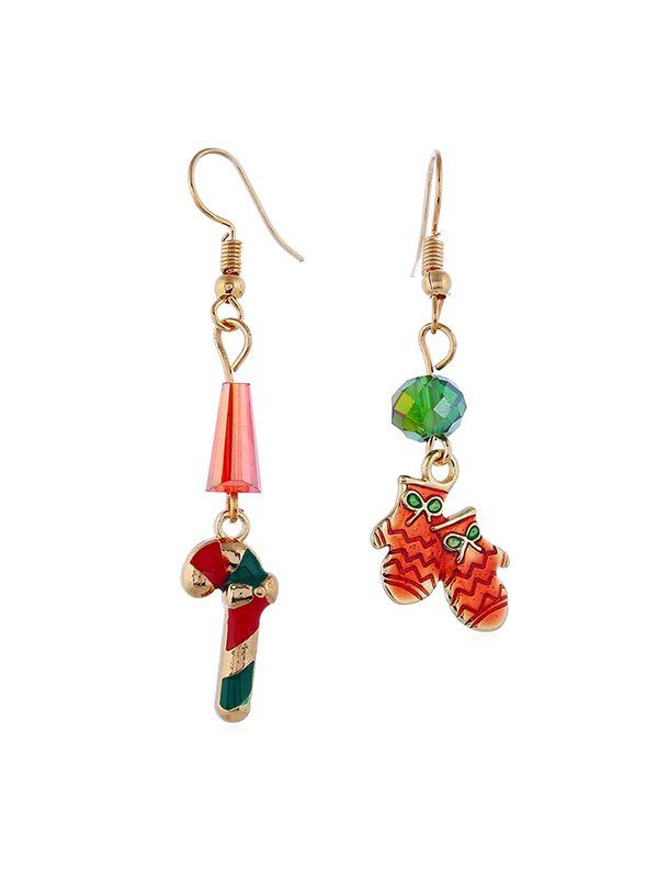 

Christmas Candy Gloves Asymmetric Earrings, Gold