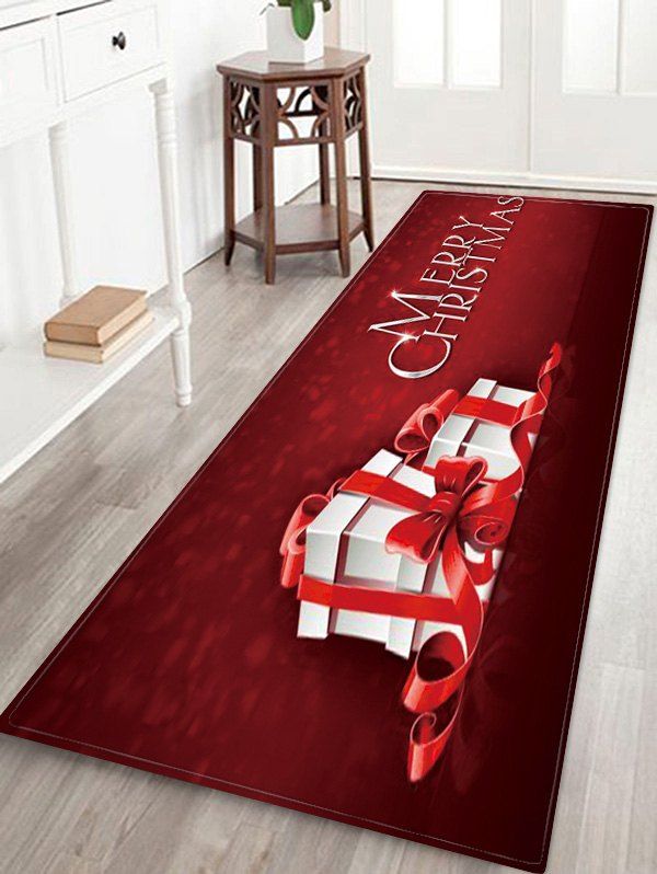 

Merry Christmas Gift Pattern Floor Rug, Multi