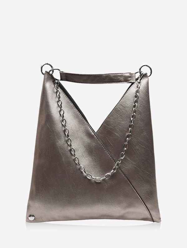 

PU Leather Soft Chain Shoulder Bag, Cloudy gray