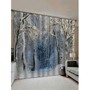 

Snow Forest Pattern Window Curtains, Multi