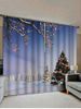 Christmas Tree Snow Pattern Window Curtains -  