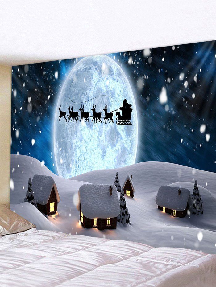 

Christmas Snow Night Pattern Tapestry, Multi