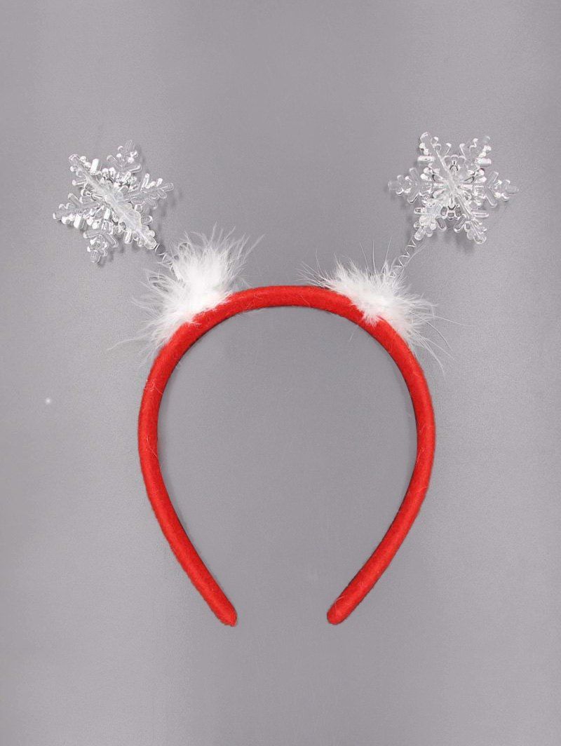 

Snowflake Pattern Feather Hair Band, Red