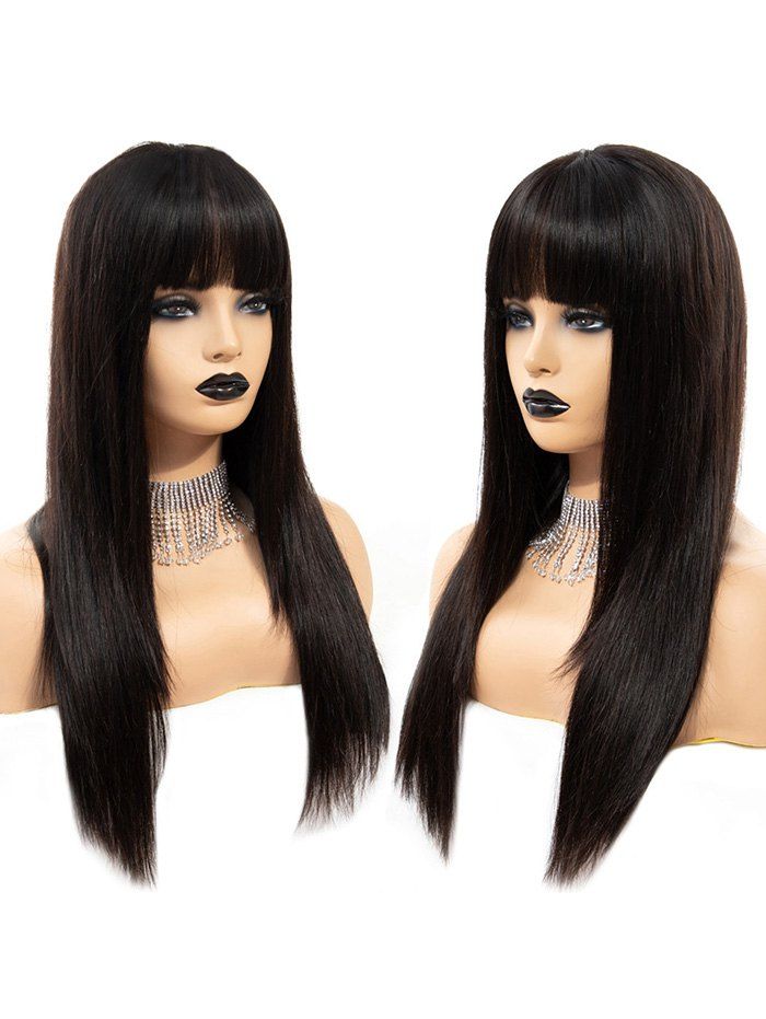 

Straight Long Full Bang Synthetic Wig, Black