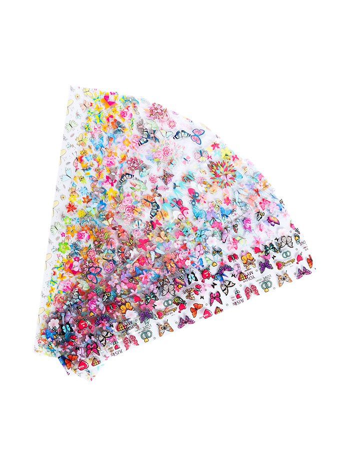 

10Pcs Butterfly Pattern Nail Decoration, Multi-a
