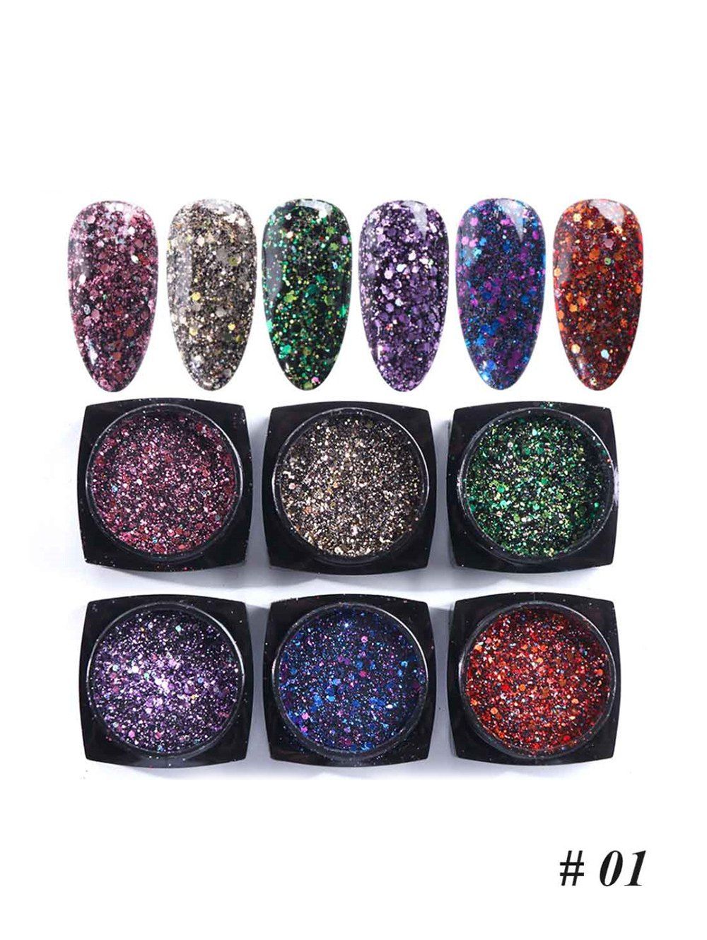 

Glitter Powder Nail Decoration, Multi-a