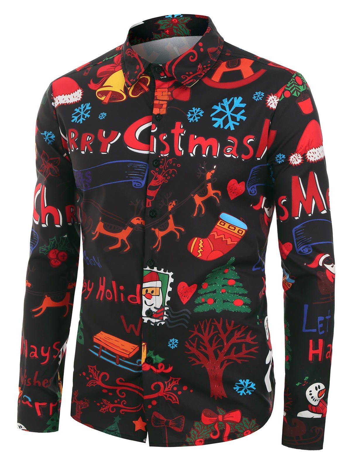 Store Christmas Graphic Pattern Long-sleeved Shirt  