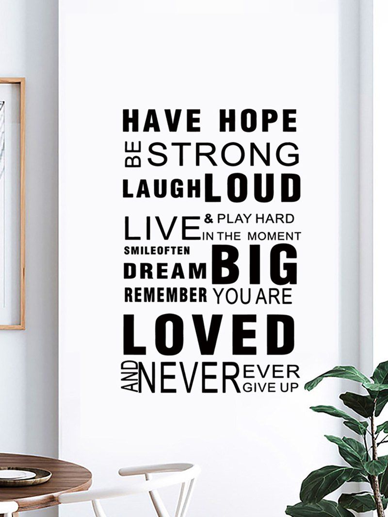 

Proverbs Letters Print Decorative Wall Art Stickers, Black