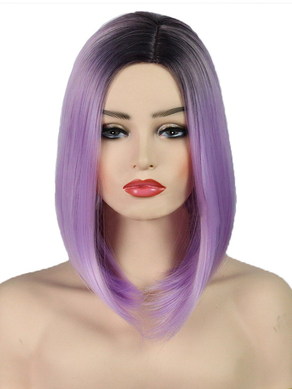 

Side Part Straight Synthetic Long Ombre Wig, Blossom pink