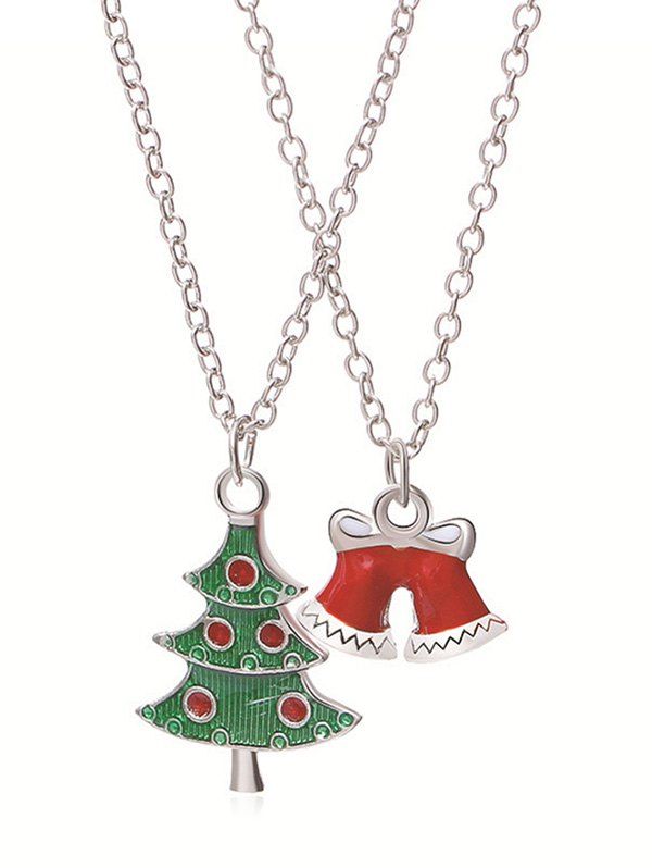 

Christmas Tree Bell Necklace Set, Silver