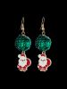 Christmas Sequins Ball Santa Claus Drop Earrings -  