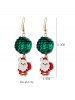 Christmas Sequins Ball Santa Claus Drop Earrings -  