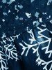 Scalloped Collar Snowflake Print Christmas Plus Size Dress -  