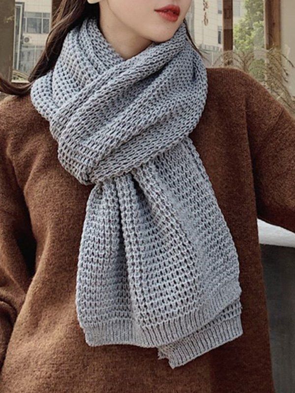 

Winter Knitting Solid Long Scarf, Gray