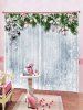 Rideaux de Fenêtre de Noël Motif Flocon de Neige 2 Panneaux - Argent W28 x L39 inch x 2pcs