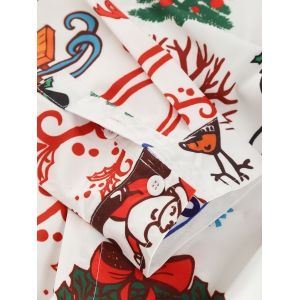 Plus Size Christmas Cartoon Print Button Up Long Sleeve Shirt