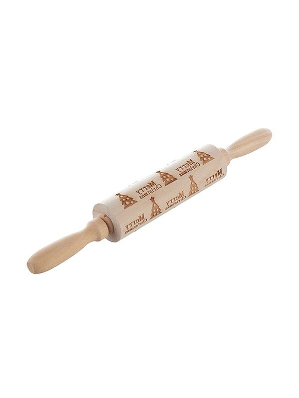 

Christmas Theme Embossing Rolling Pin, Camel brown