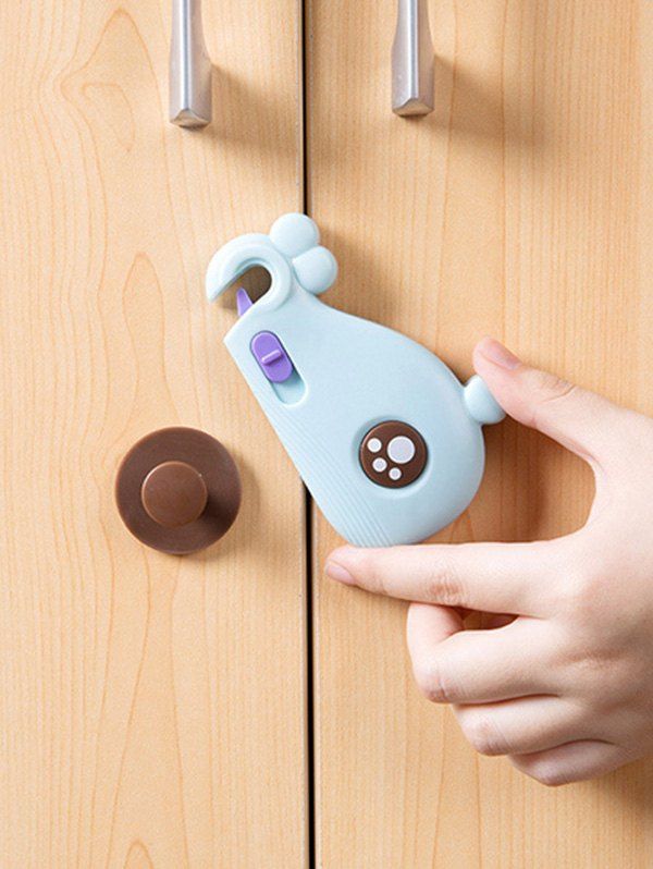

Cartoon Whale Shape Multi-purpose Baby Safety Drawer Door Lock Buckle Protection, Day sky blue