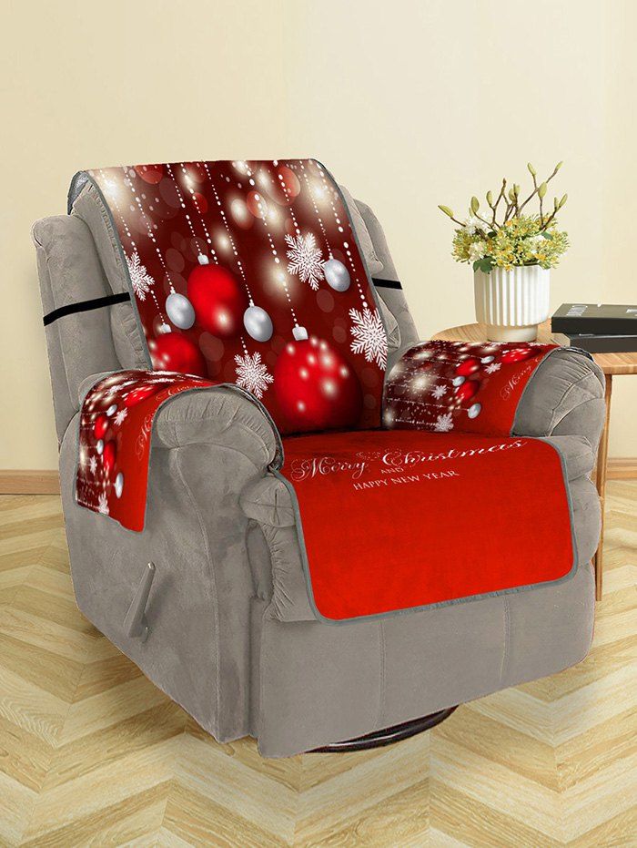 Chic Christmas Balls Snowflake Greeting Pattern Couch Cover  