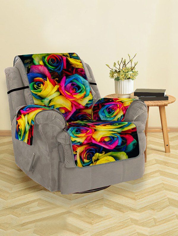 

Colorful Rose Flowers Pattern Couch Cover, Multi