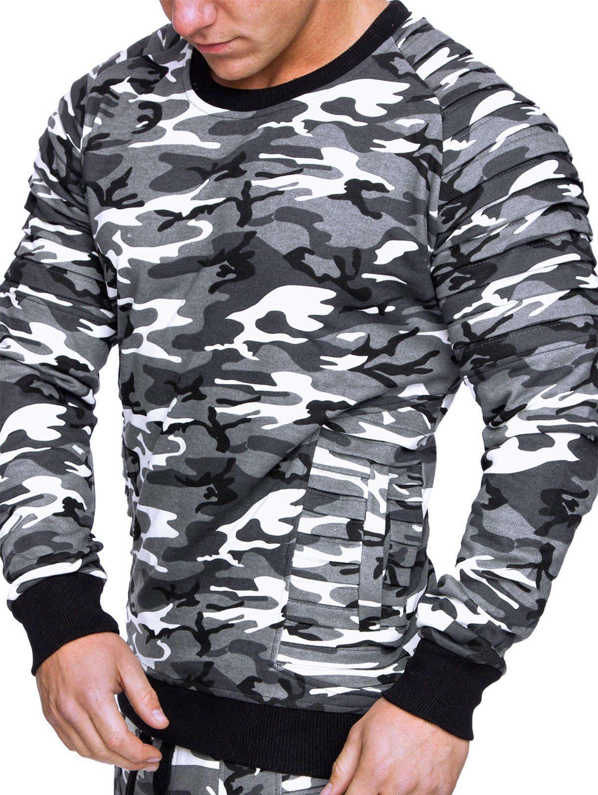 

Drape Panel Design Casual Sweatshirt, Gray
