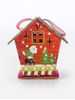 Christmas Decorations Santa Claus Snowman Elk Pattern LED Light Wooden House -  