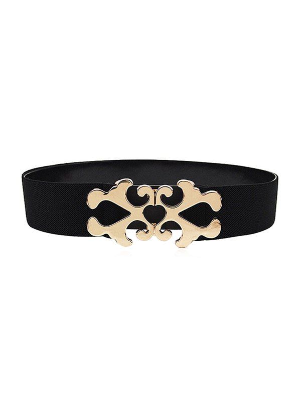 

Brief Wide Metal Buckle Belt, Black