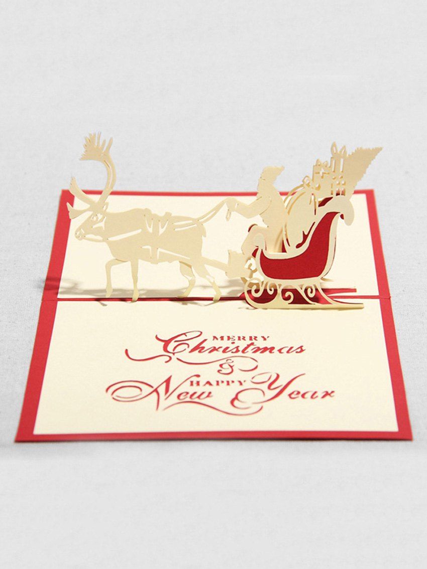 

Merry Christmas 3D Greeting Card, Red