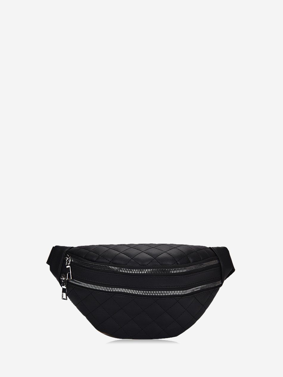 

Simple Expansion Pockets Crossbody Bag, Black