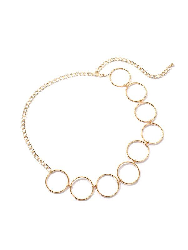 

Round Shape Decoration Waist Chain Belt, Gold