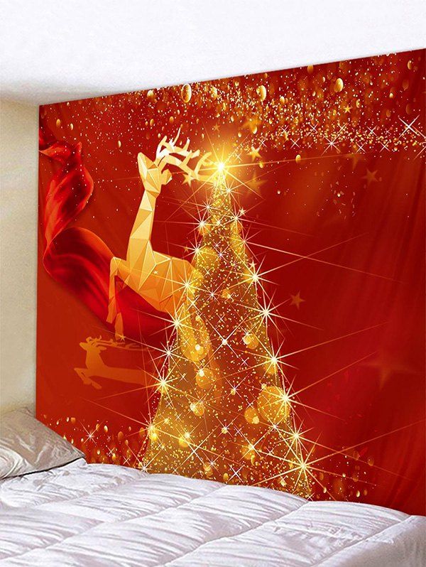

Christmas Deer Tree Pattern Tapestry Wall Hanging Art Decoration, Multi