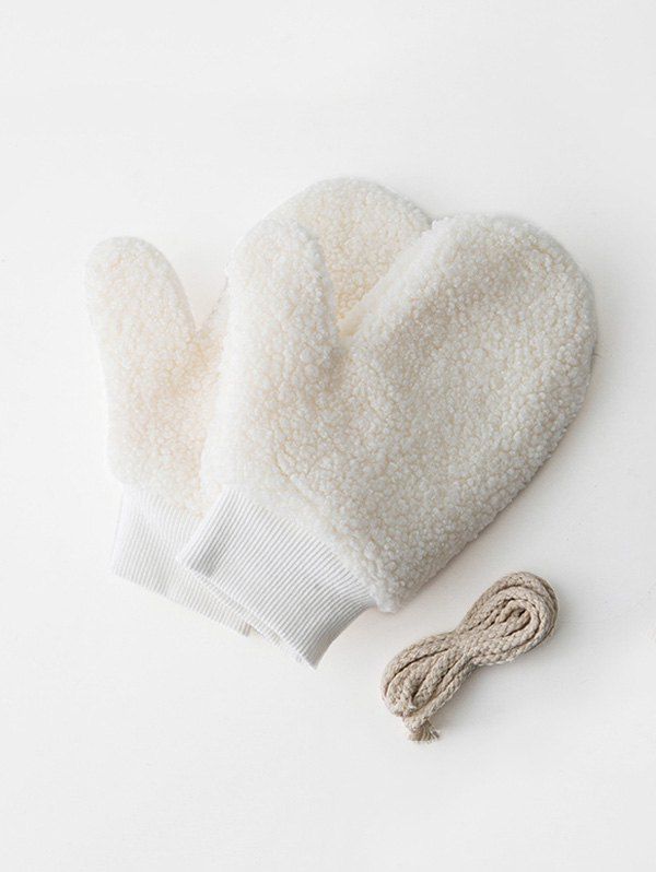 

Winter Solid Fleece Mitts, Milk white
