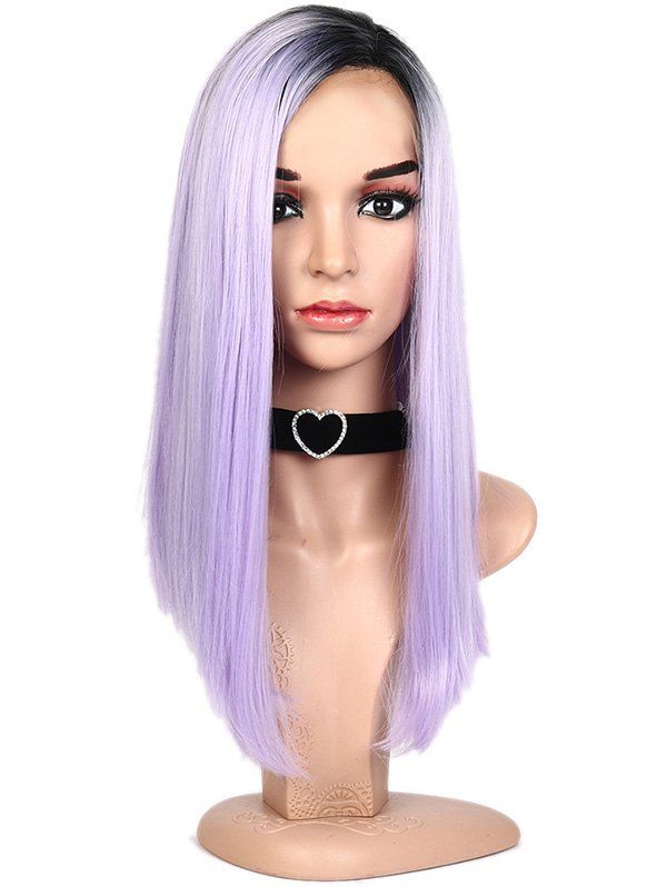 

Lace Front Synthetic Ombre Side Part Long Straight Wig, Mauve