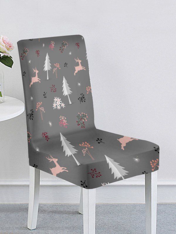 

Christmas Elk Theme Chair Cover, Multi-b
