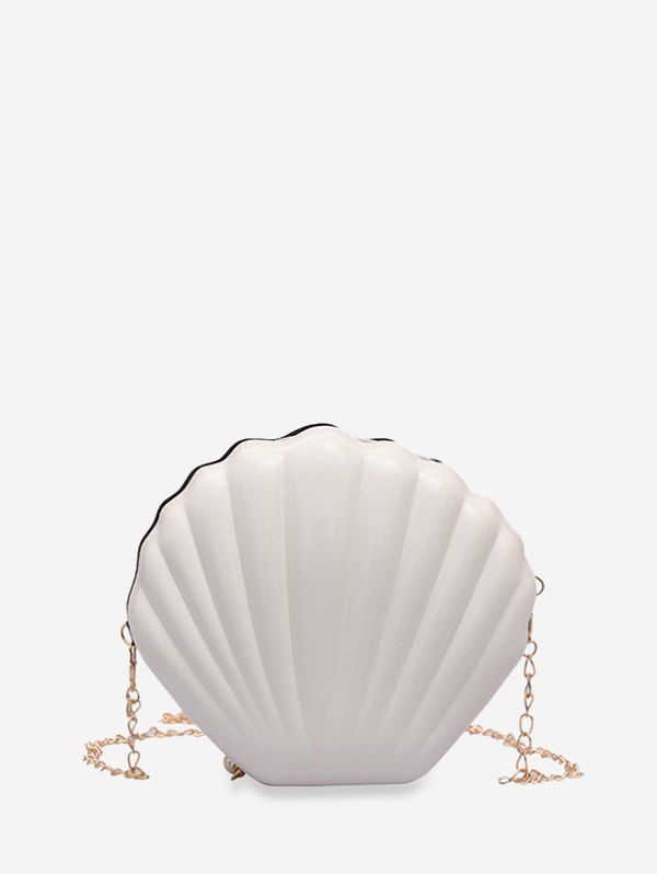 

Mini Shell Shape Chain Shoulder Bag, Milk white